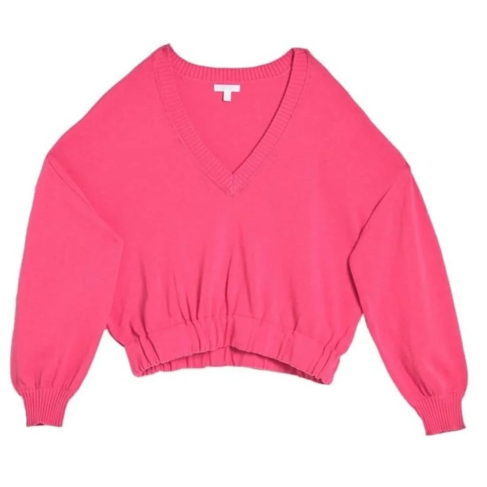Abound Nordstrom V-Neck Sweater Blouse Cropped Top